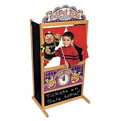 Melissa & Doug Deluxe Puppet Theater Bundle with Dragon, Knight and Princess Puppets