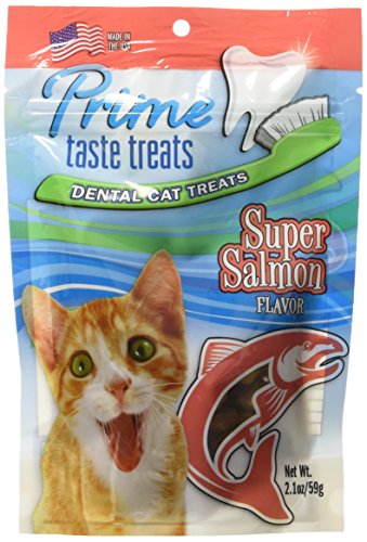 Prime Taste Treats Salmon Flavor Dental Treat for Cats, 2.1 oz/59g