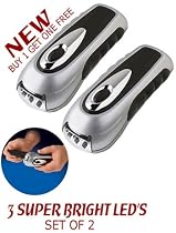 Hand Crank Illuminator Wind-up LED Flashlights - 2 Pack