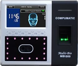 COMPUMATIC MB1000 TOUCHLESS BIOMETRIC FACE RECOGNITION AND FINGERPRINT TIME CLOCK PACKAGE INCLUDES COMPUTIME EMPLOYEE PAYROLL SOFTWARE