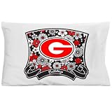 NCAA Georgia Bulldogs White Floral Pillow Case