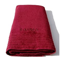 Wellness Saunatuch Uni bestickt 70x200 cm, Farbe: wein - rot, Material: 500g/m�, 100 % Baumwolle