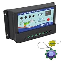 HQRP Solar 10A Charge Power Controller / Regulator 12V / 24V 10 Amp with LED Indicator plus HQRP UV Chain / UV Radiation Health Tester