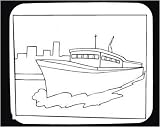 Decorated Mouse Pad with Australia, "black and white", ocean, skyscrapers, sea, Melbourne, ship, cityscape, urban, boat