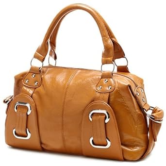 ASHA Bold Silvertone Hardware Bowling style Satchel Office Tote Top Handle Hobo Handbag Purse ASHA Bold Silvertone Hardware Bowling style Satchel Office Tote Top Handle Hobo Handbag Purse