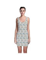 General Print Stretchy Polyester/Spandex Bodycon Dress 