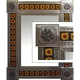 Large Vanity/Wall Mirror with Mexican Ceramic Tiles