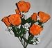 7 Silk Rose Flowers w/Raindrops - Wedding Flowers - Bridal/Floral - Orange