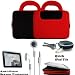 Apple Ipad Tablet ( 3G , wifi , WiFi + 3G ) Hard Nylon Cube with Pocket Carrying Case for ipad ( iPad Accessories Only ) + Includes a 4-inch eBigValue (TM) Determination Hand Strap + iPad Touch Anti Glare Screen Protector Guard (Compatible with all Versions of iPad) + Also includes a set of Fashion Earbud Headset Headphones 3.5mm Jack In-Ear Stereo + Includes an earphone case Clamshell Style with Zipper Enclosure, Inner Pocket, and Durable Exterior!