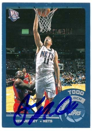 Todd MacCulloch Autographed/Hand Signed Basketball Card (New Jersey Nets) 2002 Topps #42