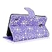 Galaxy S6 Active Case - Cellularvilla Pu Leather Wallet Flip Open Pocket ID Card Holder Slots Case Pouch Cover Fold Stand with Wrist Strap for Samsung Galaxy S6 Active SM-G890 (Purple_Giltter)