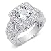 Jewelry : Gorgeous Cushion Cut White Cubic Zirconia Size 6 Ring in Sterling Silver
