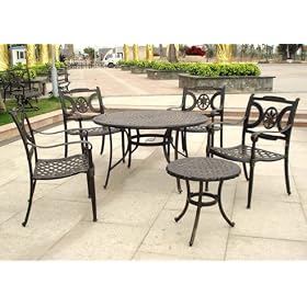 Cast Aluminum Patio Armchair Set by