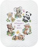 BABY HUGS BABY ANIMALS QUILT STAMPED CROSS STITCH KIT-34X43
