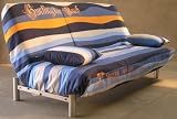 Bettsofa CALIFORNIA - das coole Schlafsofa f&uuml;r jung und alt. Mit FEDERKERNMATRATZE. Farbe Blau