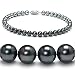 Black-Silver 10.5-11mm AAA Tahitian Pearl Necklace 18 inch Princess Length