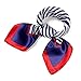QBSM Womens Red Navy White Striped Sailor Satin Silky Formal Flight Attendant Square Scarf Neckerchief