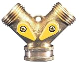 LR Nelson Brass Dual Outlet Hose Adapter #50312