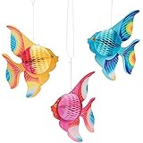 Fun Express - 10" Tissue TROPICAL FISH Decorations - Set of 6