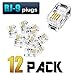 RJ9 4P4C Telephone Handset Cord Plugs (12 Pack)