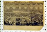 ANTIQUE PRINT HORSE SHOW STADIUM AUDIENCE PEOPLE LIGHTS