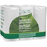 Seventh Generation White Paper Towels, 2-ply, 140-sheet Rolls, 6-Count (Pack of 4) (Packaging may vary)