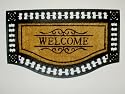 Welcome Interlock Border - Grill Mat with Brush Coir - Heavy Duty Outdoor Premium Coir and Rubber Brush Mat 18x30 by Iron Gate - Extremely durable with strong rubber backing - Grips the ground and prevents skidding - Traps dust - Welcome your guests with this high quality doormat