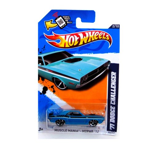 2012 Hot Wheels Muscle Mania - Mopar '71 Dodge Challenger Blue Green #82/247