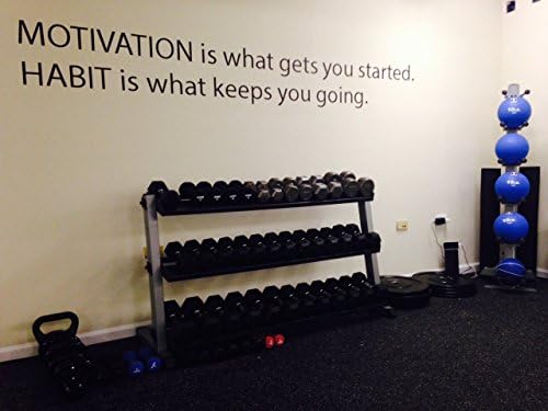 Motivational Wall Decal, MOTIVATION is what gets you started. HABIT it what keeps you going. Gym wall decal, classroom Wall decal, office wall decal