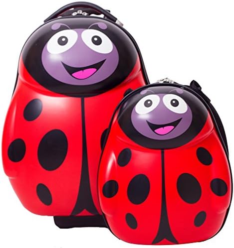 CUTIES AND PALS KIDS BOY GIRL 17" TRAVEL CARRY-ON LUGGAGE+13" BACKPACK - LADYBUG