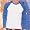 Long Sleeve Fruit of the Loom Baseball Cotton T-Shirt Steel Blue / Navy Medium (38-40&uml;)