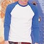 Long Sleeve Fruit of the Loom Baseball Cotton T-Shirt (6 Colours)
