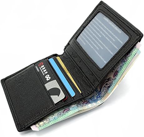 Glamdaisy Slim Bifold Credit Card Holder Wallet with Keep Cash Pocket (Black)