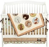 Carter's Forest Friends 4 Piece Crib Set, Tan/Choc