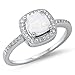 Oxford Diamond Co Princess Cut Lab Created White Opal & Cz Fashion .925 Sterling Silver Ring Sizes 3-13