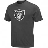 NFL Men's Oakland Raiders Vintage Logo III Short Sleeve Basic Tee (Dark Heather Gray, Large)