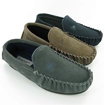 Mens Dunlop Suede Mocassin Slippers