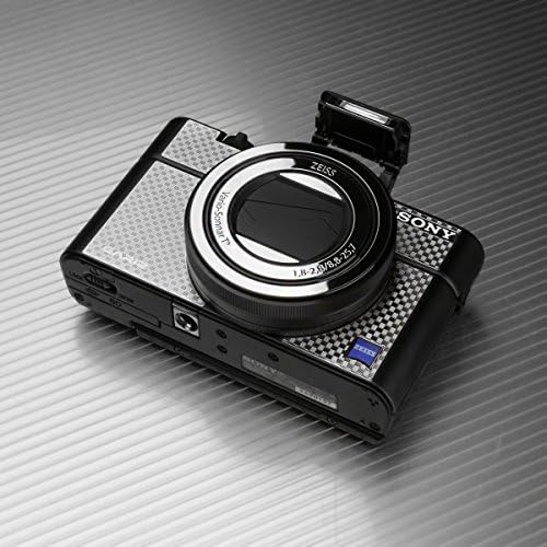 Gariz Metal Skin Sticker for Sony RX100III RX100IV MS-RX100M3CS, Carbon Silver