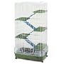 Ware 2062 Medium Plastic Base 6-Level Clean Living Small Pet Cage with Wire Top, White/Green