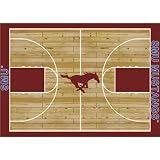 11X13 Sports Theme College Basketball SMU Mustangs Red Area Rug