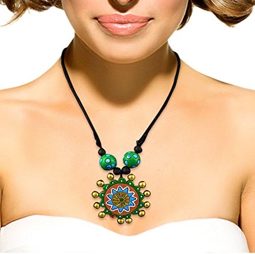 Festive Green Terracotta Necklace Set