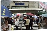 Canvas Prints of Pedestrians crossing in the rain from Robert Harding