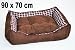 Produkt-Bild: Modernes Hundebett / Hundekissen in Wildlederoptik - Braun - mit Wendekissen - Gr. XL - 90x70 cm - 30295