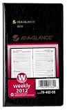 AT-A-GLANCE Recycled Weekly Planner, 3 x 6 Inches, Black, 2012 (70-402-05)