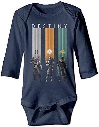 PGiG Baby's Destiny Game Hunter &amp; Warlock &amp; Titan Hanging Bodysuit Romper Playsuit Outfits Clothes Climbing Clothes Long Sleeve Navy