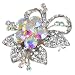 Small Aurora Borealis Crystal Floral Brooch Pin Fashion Jewelry