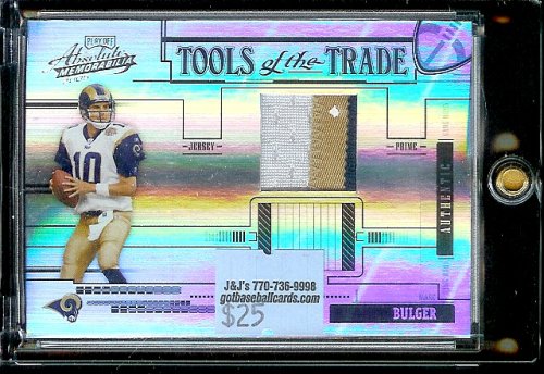 2005 Playoff Absolute Memorabilia Mark Bulger Tools of the Trade Jersey Prime 18/25 St Louis Rams Football Card - Mint Condition - Shipped In Protective Display Case