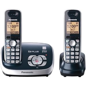 Panasonic KX-TG6572C DECT 6.0 Cordless Phone with Answeing System, Metallic Blue, 2 Handsets Panasonic KX-TG6572C DECT 6.0 Cordless Phone with Answeing System, Metallic Blue, 2 Handsets
