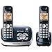 Panasonic KX-TG6572C DECT 6.0 Cordless Phone with Answeing System, Metallic Blue, 2 Handsets