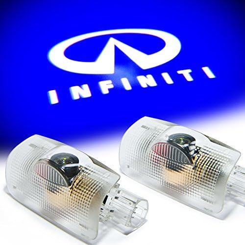 RaThun Infiniti No Fading No Drilling No Rewiring Car Door LED Logo Projector Ghost Shadow Lights 2-pc Set